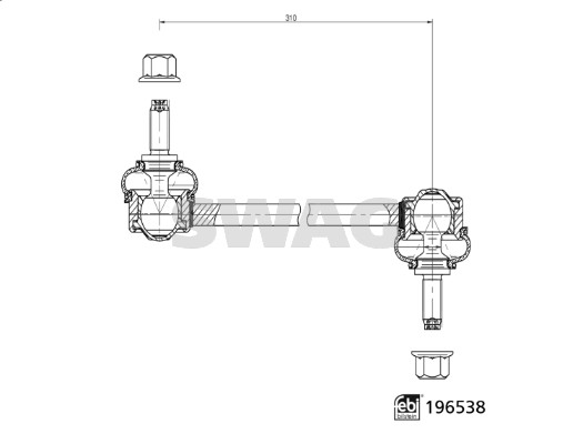 SWAG 33 11 2221 Link/Coupling Rod, stabiliser bar Front Axle Left Front Axle Right for SUZUKI